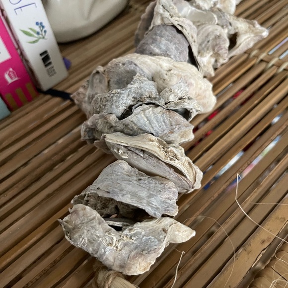 Creative Co-op oyster shell garland w/ raffia tassel Coastal decor NEW SOLD OUT - Picture 5 of 5